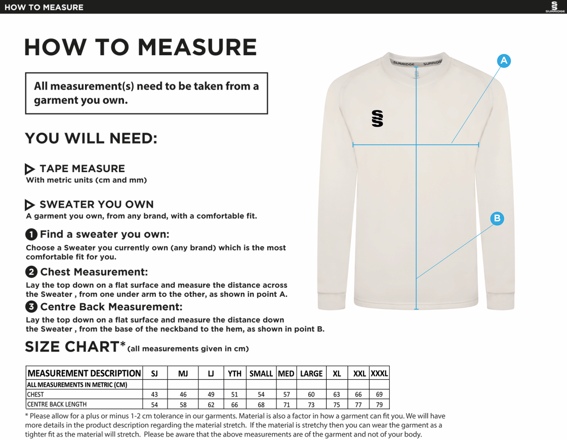 CADNAM CC BLAST LONG SLEEVE SWEATER - Ivory - Size Guide